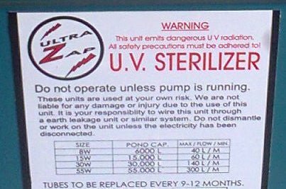 15W 15000L UV Steriliser (Ultra Zap)
