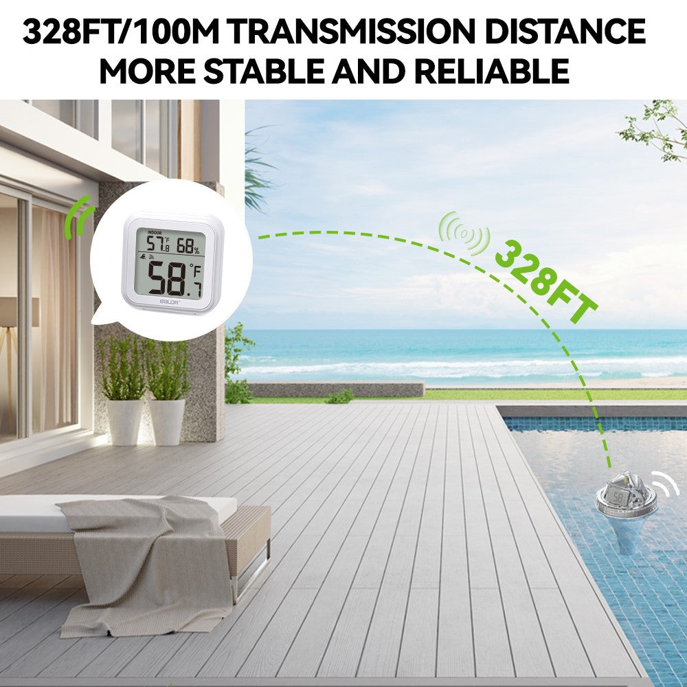 RainPoint Wireless Smart Pool & Fish Pond Thermometer & Display Screen