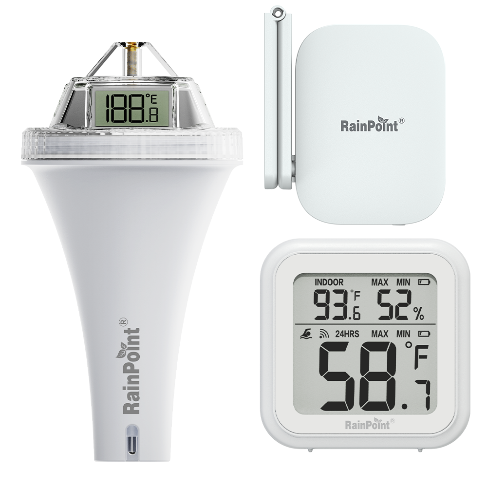 RainPoint Wireless Smart Pool & Fish Pond Thermometer & Display Screen