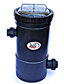 50mm inline Vaccum Pressure Leaf Trap for Koi Ponds - 250mm Diameter