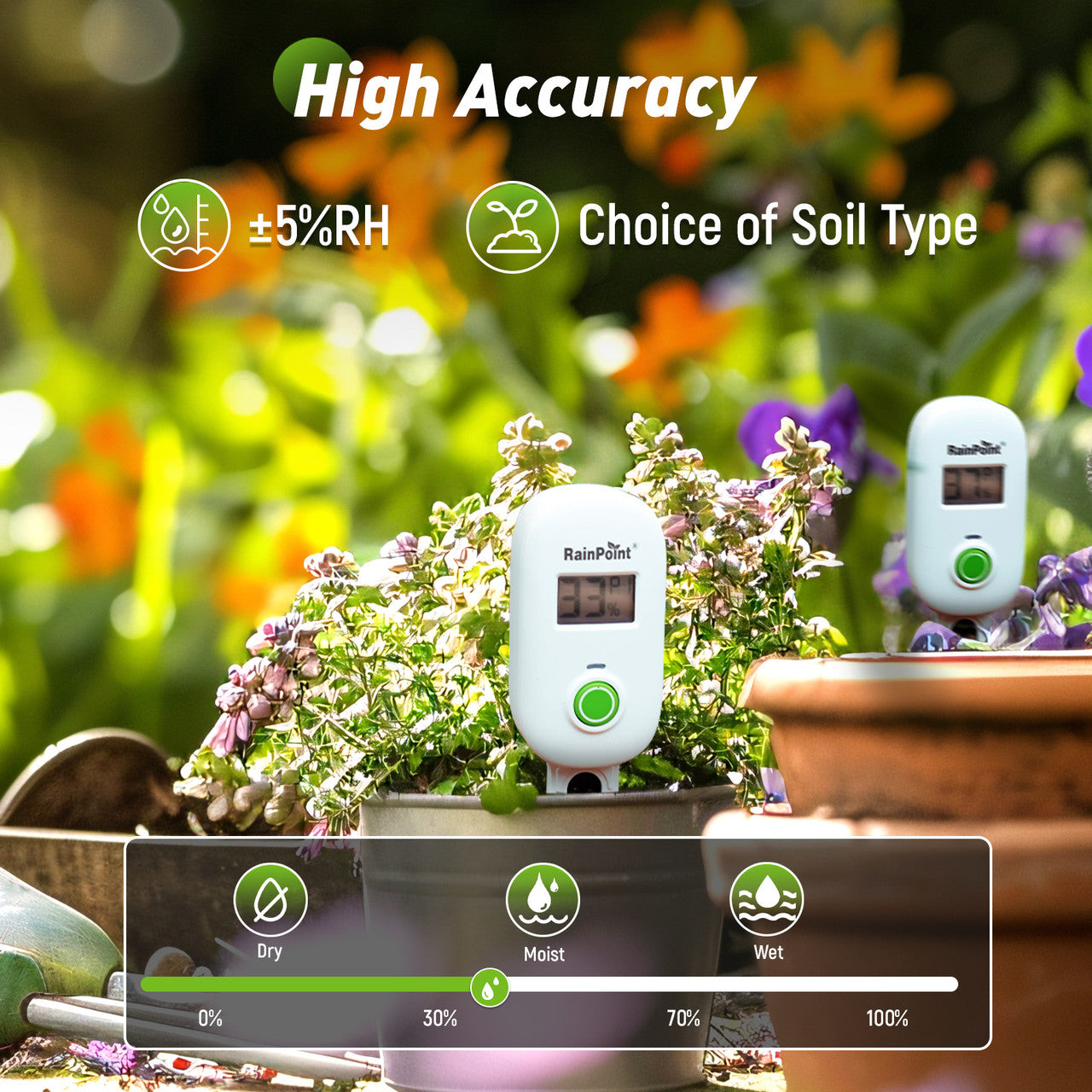 RAINPOINT SMART WIRELESS DIGITAL SOIL MOISTURE SENSOR