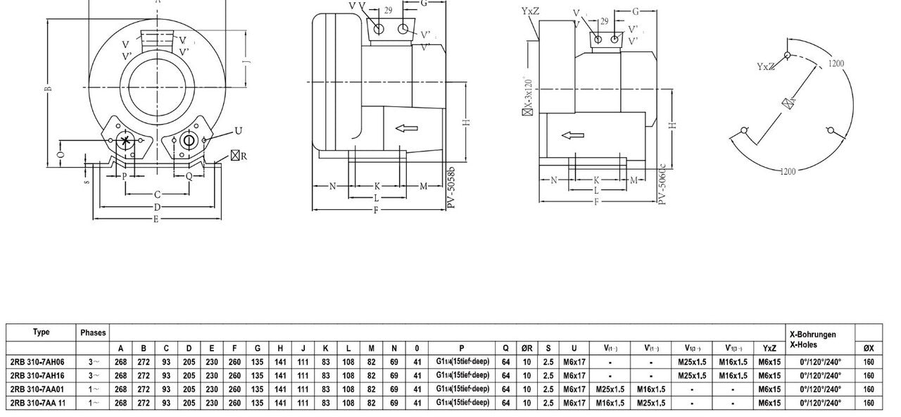 Air Blower / Compressor - 2RB-410 800W (145m3/h)