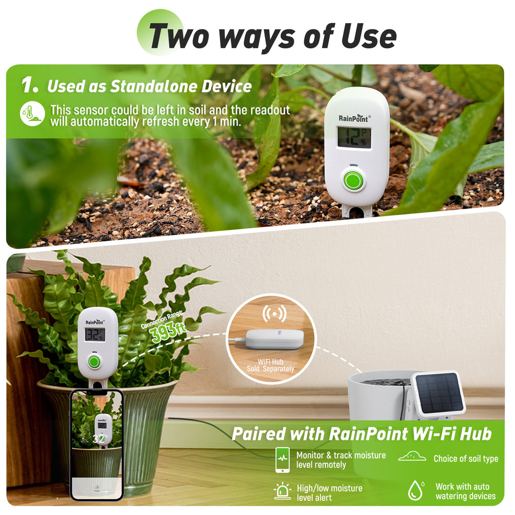 RAINPOINT SMART WIRELESS DIGITAL SOIL MOISTURE SENSOR