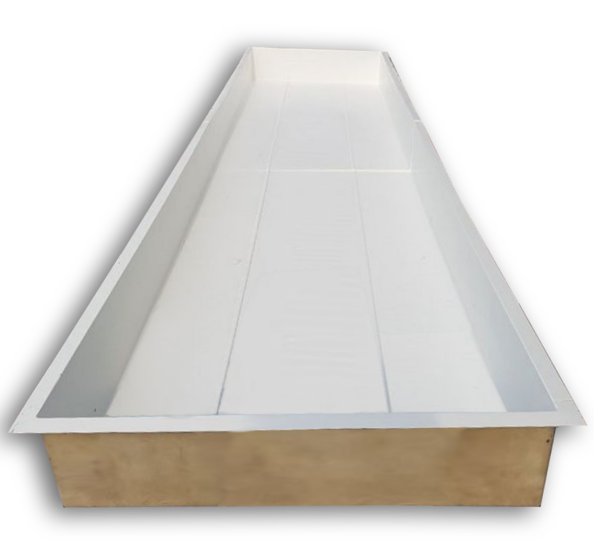 Fiberglass Commercial Plant GrowBed - 2.5m x 1.2m x 0.25m