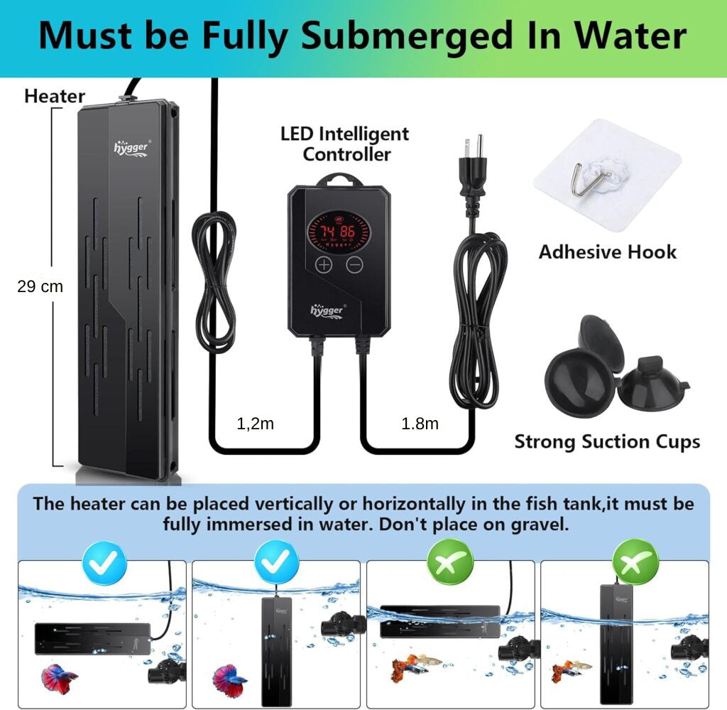 Hygger Quartz Water Heater - 800W
