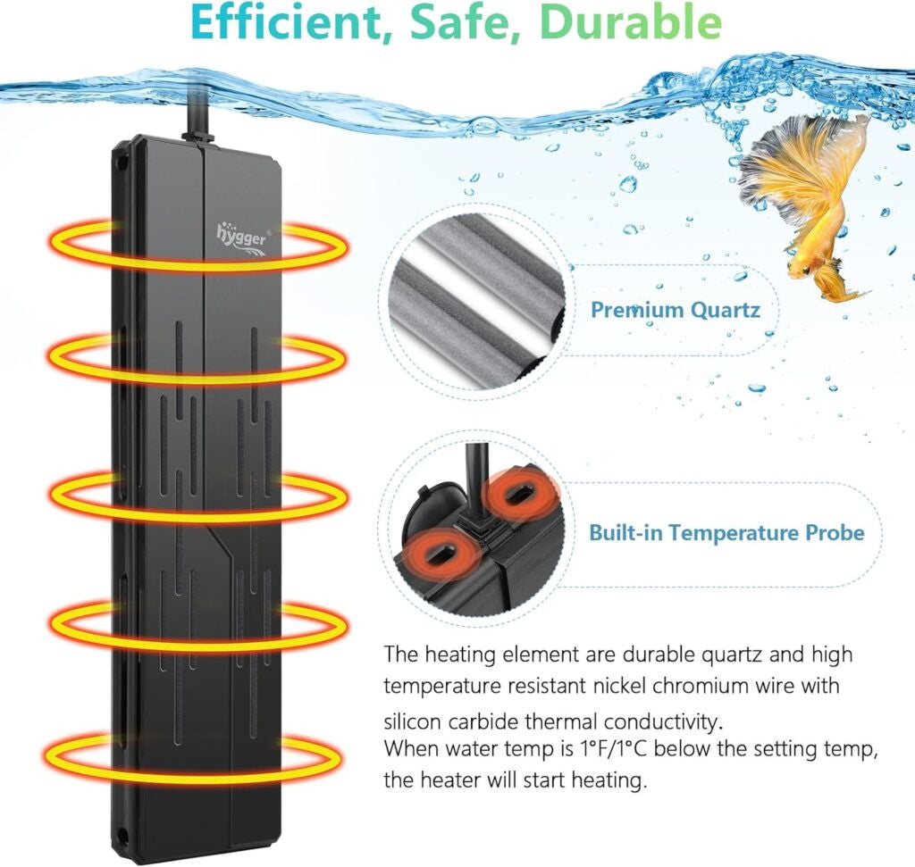 Hygger Quartz Submersible Water Heater - 800W