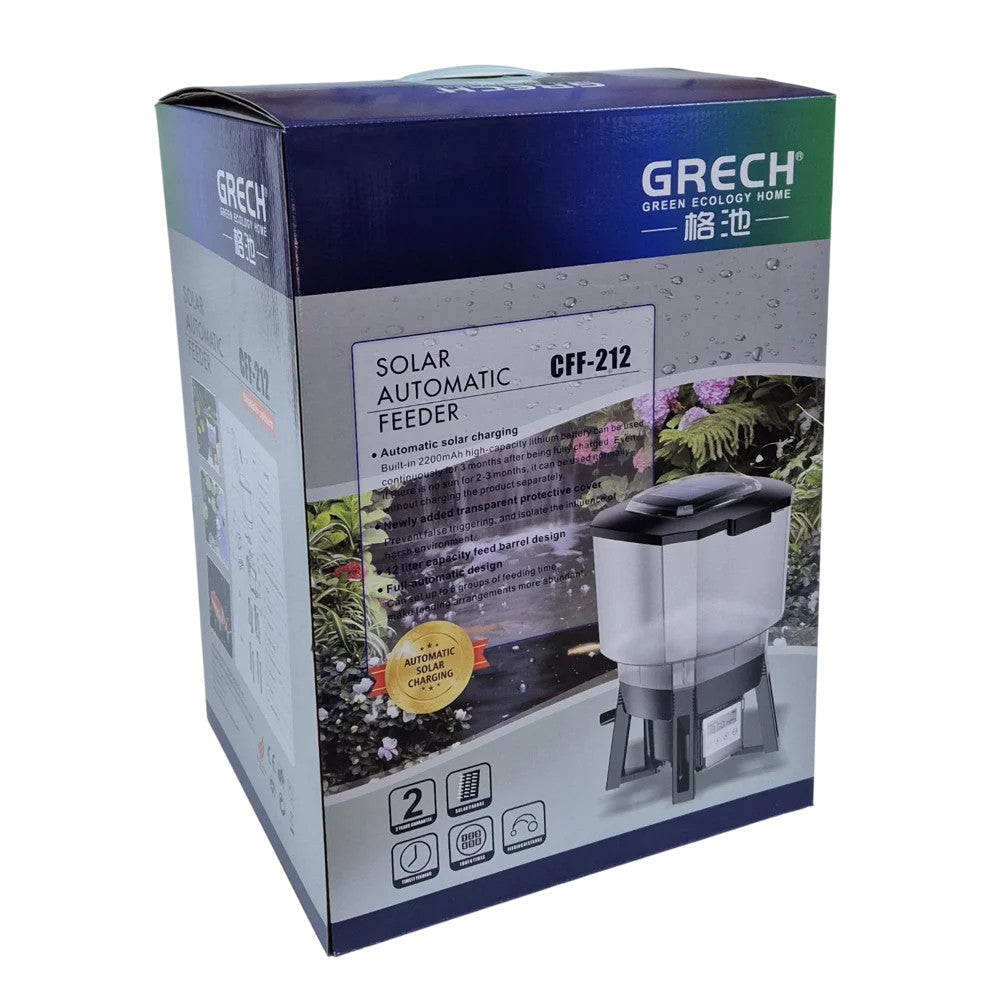 Grech Solar Auto Fish Feeder for Ponds -  12L