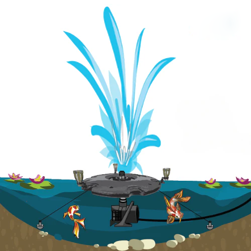 Power Floating Fountain incl. 30000l/h pump - Aeration for Lakes and Large Ponds