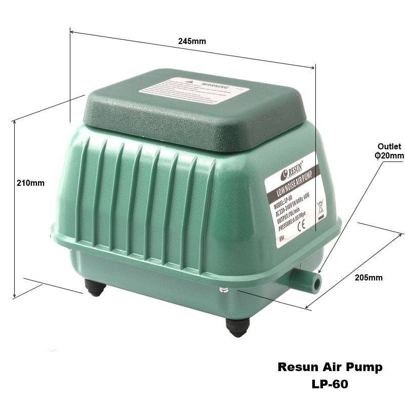 LP-60 Air Pump Dimensions