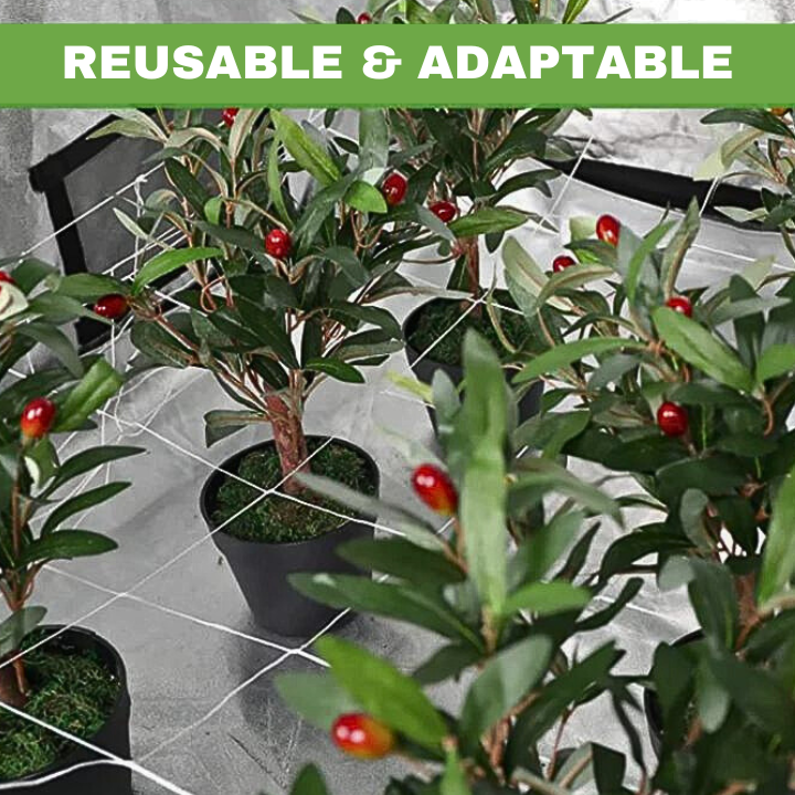 Reusable and adaptable versatile trellis netting 