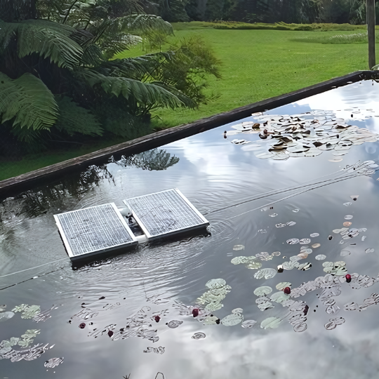 Solar floating fountain kit components and mounting hardware