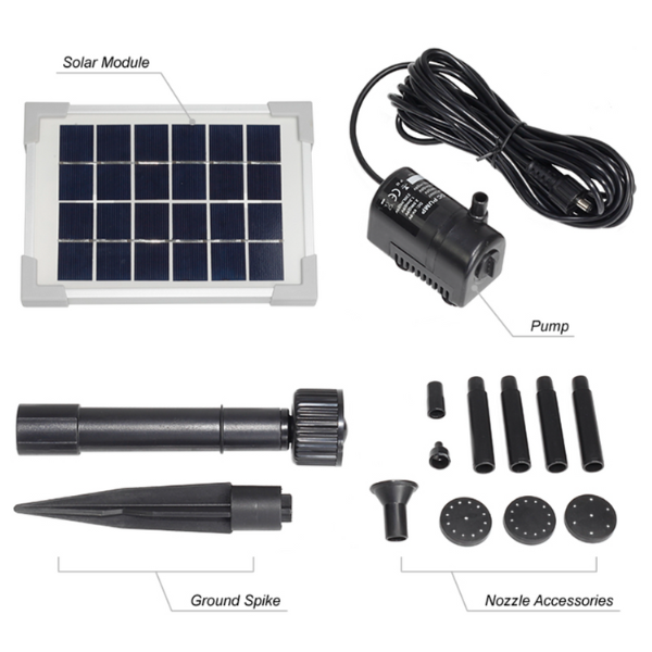 2.5W solar panel with ground spike and wall mount bracket