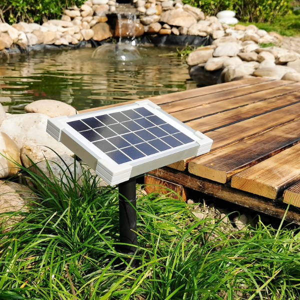 Solar pond pump 200 L/h wall bracket mounting detail