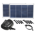 3500 L/h solar pond pump with panel array and outlet fittings
