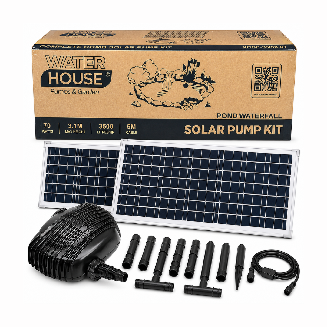 Solar submersible pond pump kit 3500 L/h with two 35W solar panels