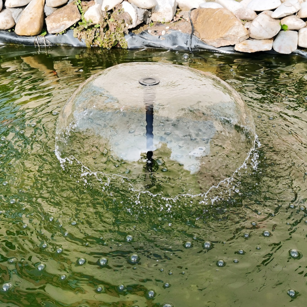 1800 L/h solar pond pump with three fountain nozzles