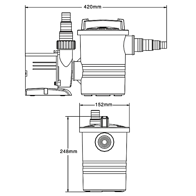 Self Frequency Variation Water Pump (8000Lhr - 100 watts) - Inflatable Pools & Ponds