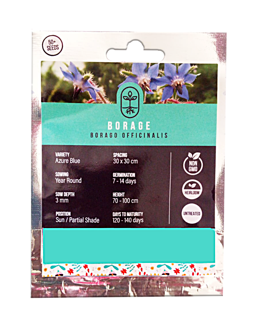 Edible Flower Seeds - Borage Azure Blue  - 50 Seed Pack
