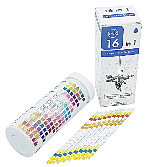 16-in-1 Professional Water Quality Test Strips - for Aquaponics - Hydroponics & Fish Ponds